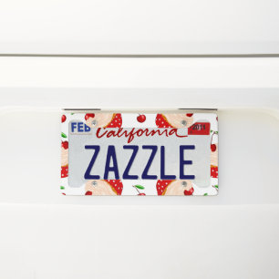 Cupcake With Cherries Pattern License Plate Frame