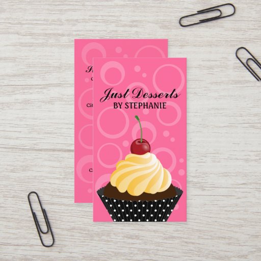 Customizable Cupcake Bakery Business Cards