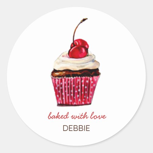 Cupcake with cherry bakers Sticker