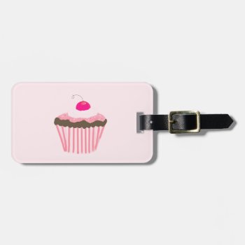 Cupcake With Cherry Luggage Tag by seashell2 at Zazzle