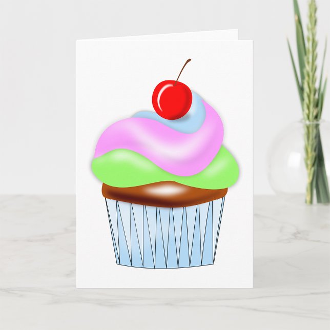 Cupcake With Cherry On Top Greeting Cards (Creator Uploaded)