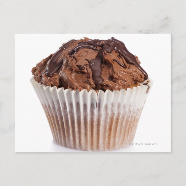 Cupcake with chocolate icing postcard (Front)