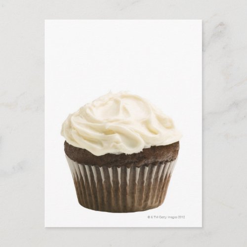 Cupcake with chocolate icing studio shot 2 postcard