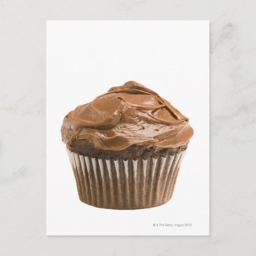 Cupcake with chocolate icing studio shot postcard