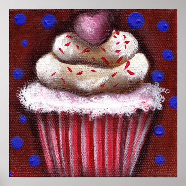 Cupcake with Heart Poster (Front)