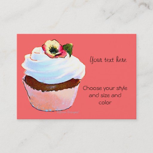 Customizable Cupcake with Pansy Business Card