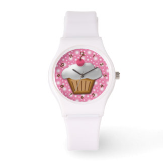 Cupcake with Pink Cherry on Top Watch