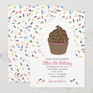 Cupcake With Sprinkles Invitation