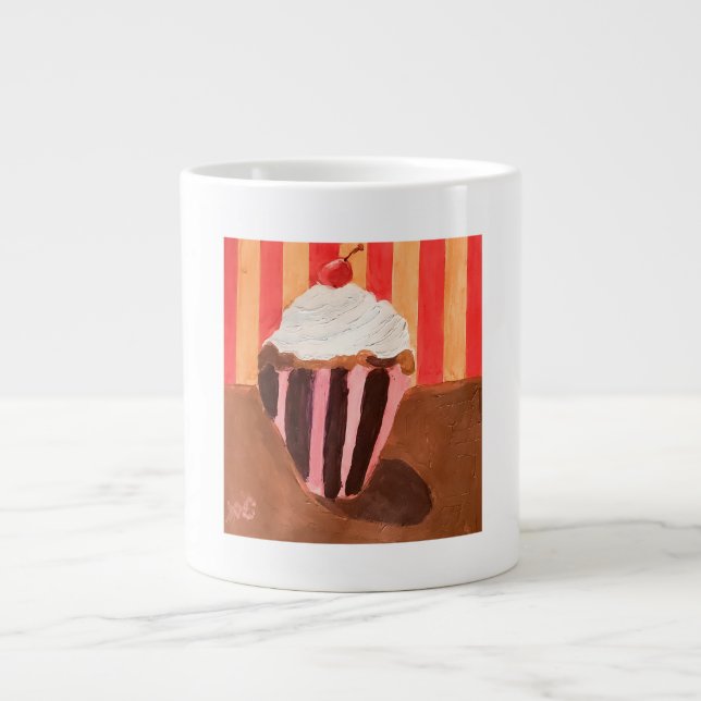 Cupcake with Vanilla Frosting Giant Coffee Mug (Front)