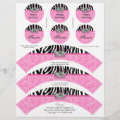 Cupcake Wrappers Princess Crown Zebra w/ Toppers (Front)