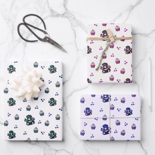 Cupcake Wrapping Paper set (Front)