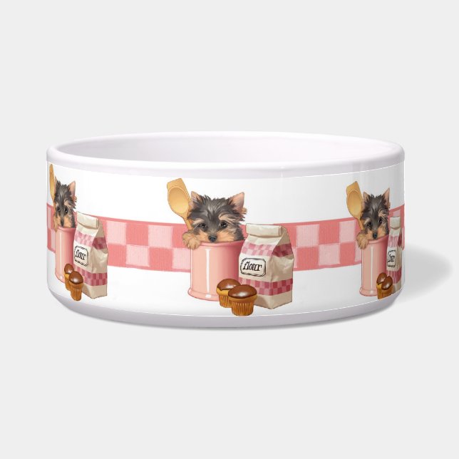 Cupcake Yorkie Bowl (Front)