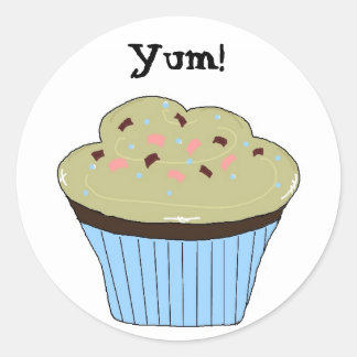 Cupcake Yum Classic Round Sticker