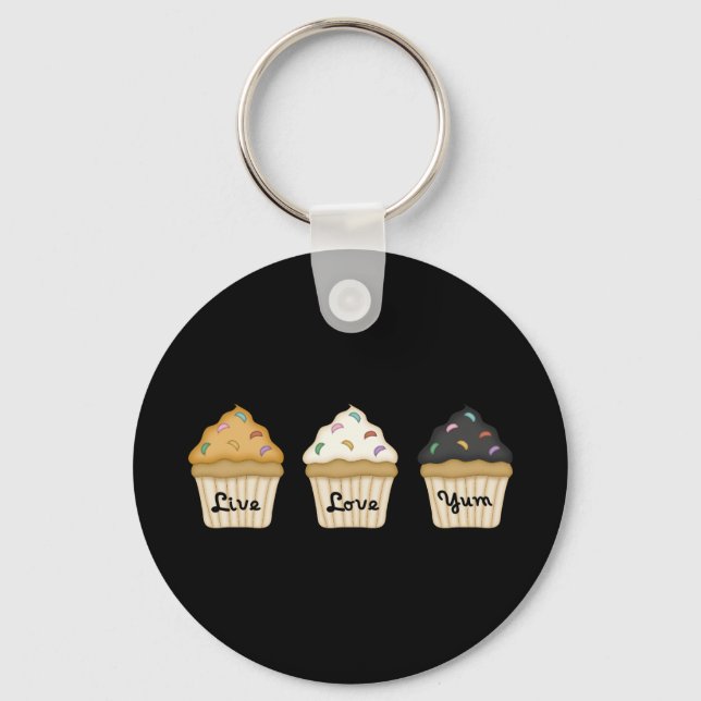 Cupcake Yum Keychain (Front)