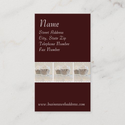 Cupcaked on Dark Brown Background Business Cards