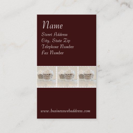 Customizable Cupcaked on Dark Brown Background Business Cards