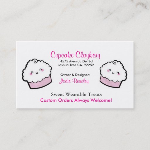 Customizable Cupcakes-1, Cupcakes-2, Cupcake Claykery, 4575 ... Business Card