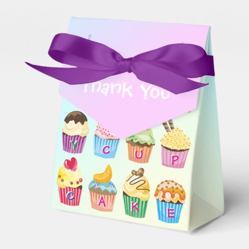 Cupcakes Add Your Name Monogram Delicious Treats Favor Boxes