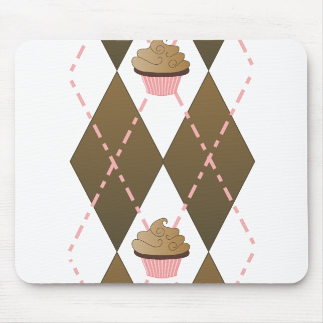 Cupcakes and Argyle Mouse Pad (Front)