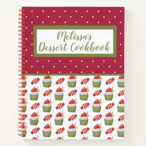 Cupcakes and Candy and Red Polka Dots Recipe Notebook