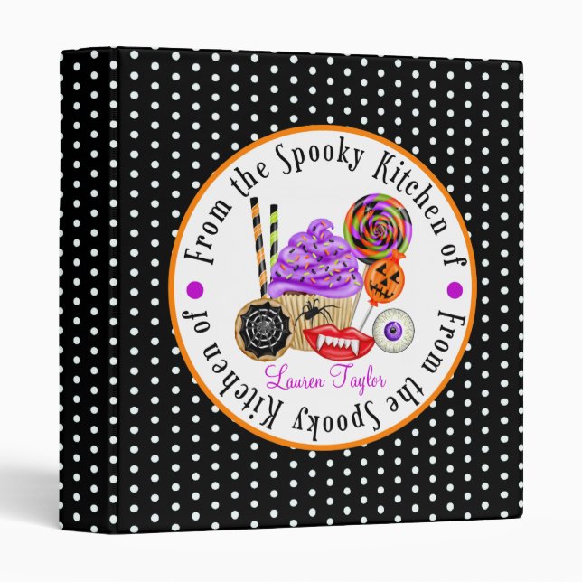 Cupcakes and Candy Halloween Recipe Binder (Front/Spine)