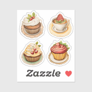 Cupcakes and cups 13 sticker