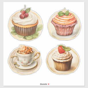 Cupcakes and cups sticker