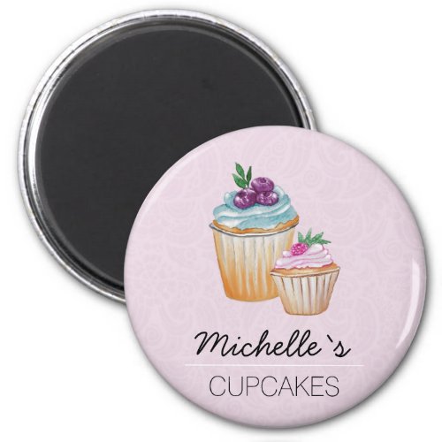 CupCakes And Fruits Watercolor Magnet