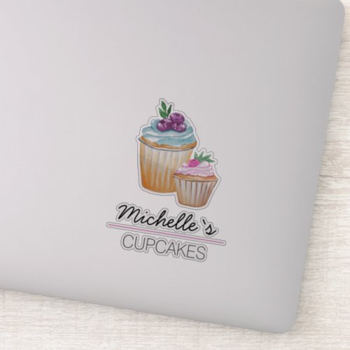 CupCakes And Fruits Watercolor Sticker