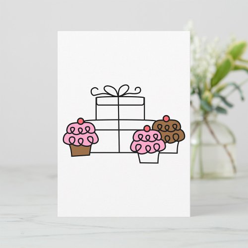 Cupcakes And Gift Invitation