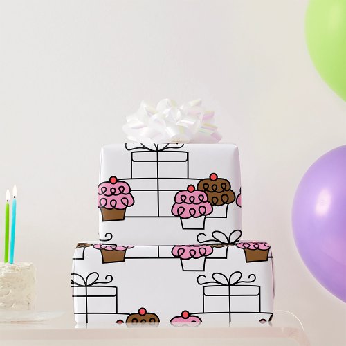 Cupcakes And Gift Wrapping Paper