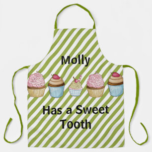 Cupcakes and Green Stripes Apron