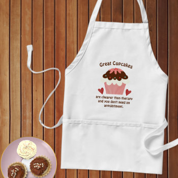 Cupcakes And Hearts Humor Apron by pinkladybugs at Zazzle