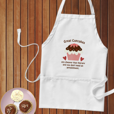 Cupcakes And Hearts Humor Apron