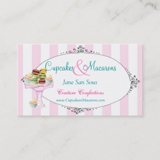 Customizable Cupcakes and Macarons Business Card