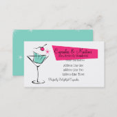 Cupcakes and Martinis in Hot Pink Business Card (Front/Back)