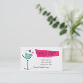 Cupcakes and Martinis in Hot Pink Business Card (Standing Front)