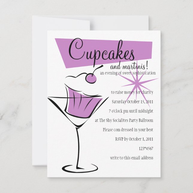Cupcakes and Martinis! Invitation (Front)