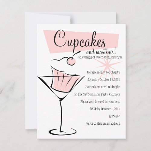 Cupcakes and Martinis Invitation