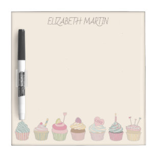 Cupcakes and Name Dry Erase Board