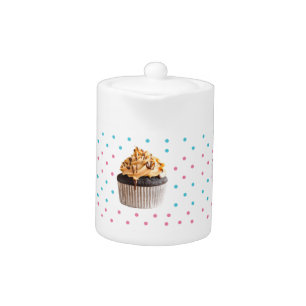 Cupcakes and polka dots Small Teapot