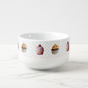 Cupcakes and polka dots Soup Mug