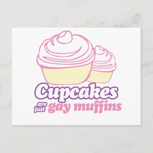 CUPCAKES ARE JUST GAY MUFFINS POSTCARD