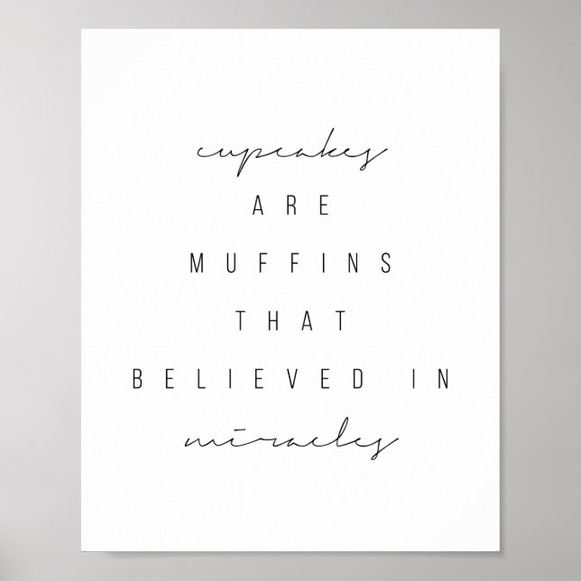 Cupcakes Are Muffins that Believed In Miracles Poster (Front)