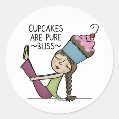Cupcakes are Pure Bliss Classic Round Sticker