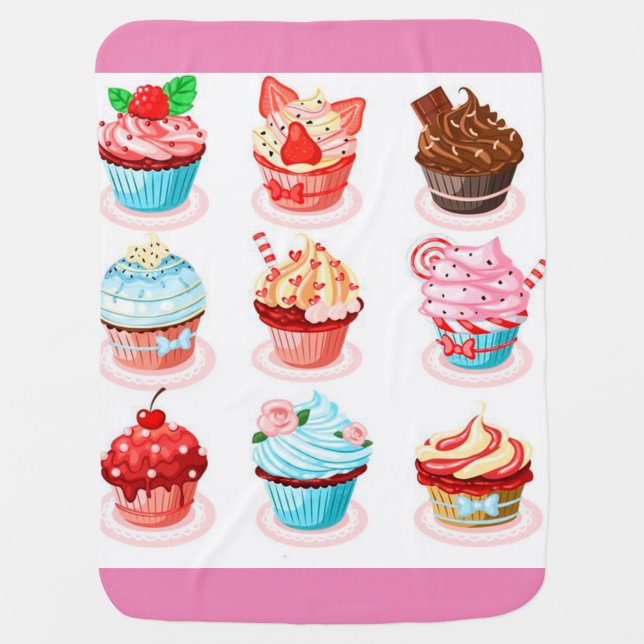 Cupcakes Baby Blanket (Front)