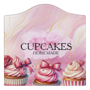 Cupcakes Baker Bakery Treats Pink Door Sign