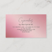 Cupcakes Baker Pink Business Card (Back)