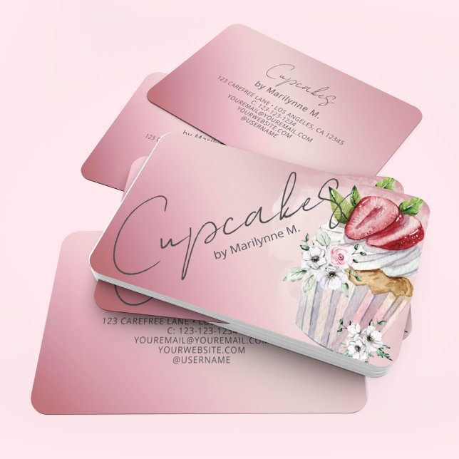 Cupcakes Baker Pink Business Card