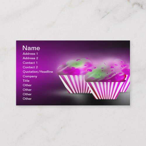 Cupcakes Bakery/Pastry Shop Pink/Purple Business C Business Cards